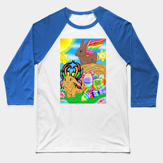 Easter bunnies with wings Baseball T-Shirt by MelanieJeyakkumar